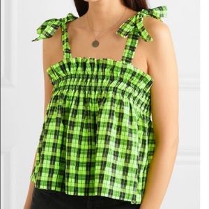 Ganni Plaid Top